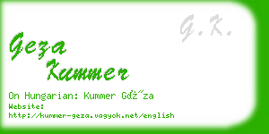 geza kummer business card